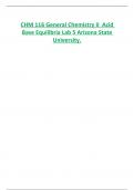 CHM 116 General Chemistry II Acid  Base Equilibria Lab 5 Arizona State  University