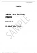  Tutorial Letter 105/2/2020 ICT2622  Semester 2  SCHOOL OF COMPUTING