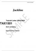  Tutorial Letter 103/3/2022 TAX1501 Both semesters  Department of Taxation