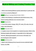 Medical Coding and Billing Exams BUNDLED Medical Coding and Billing Final Exam  Medical Billing and Coding Practice Test  Medical CPT Coding Test 2024 Questions with 100% Correct Answers | Verified | Latest Update