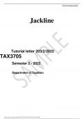  Tutorial letter 203/2/2022 TAX3705   Semester 2 - 2022  Department of Taxation