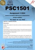 PSC1501 Assignment 3 (COMPLETE ANSWERS) 2024 - DUE 5 July 2024