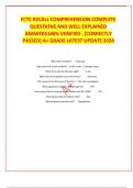 FCTC RECALL COMPREHENSION COMPLETE QUESTIONS AND WELL EXPLAINED ANSWERS100% VERIFIED . [CORRECTLY PASSED] A+ GRADE LATEST UPDATE 2024