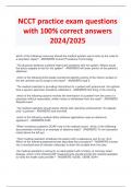 NCCT practice exam questions  with 100% correct answers  2024/2025