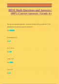 HESI Math Questions and Answers |  100% Correct Answers | Grade A+