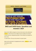 BIOS and CMOS Exam/ Questions and Answers/ 2024  