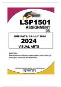 LSP1501 ASSIGNMENT 05 DUE DATE:05 JULY 2024  QUESTION 1 State whether the following statements are true or false. (4) (Insert your answers in the table below).