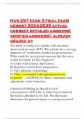 Nur 257 exam 3 final exam newest 2024-2025 actual correct detailed answers( verified answers)| already graded a+