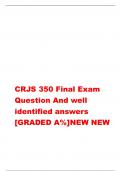 CRJS 350 Final Exam Question And well identified answers [GRADED A%]NEW NEW