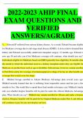 2022-2023 AHIP FINAL EXAM QUESTIONS AND VERIFIED ANSWERS/ A GRADE