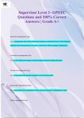 Supervisor Level 1- GPSTC Questions and 100% Correct  Answers | Grade A+