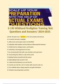 S-130 Wildland Firefighter Training Test Questions and Answers/ 2024-2025. 