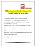 1 Critical Care Air Medical Operations Practice Questions and Answers (100% Pass)