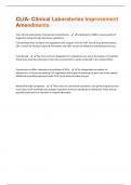 CLIA- Clinical Laboratories Improvement Amendments Questions and Answers(A+ Solution guide)