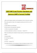 ARM 400 Exam Practice Questions and Answers (100% Correct) Verified