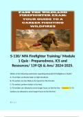 S-130/ NFA Firefighter Training/ Module 1 Quiz - Preparedness, ICS and Resources/ 139 QS & Ans/ 2024-2025.  