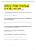 UNIT ONE PHYSICS LON-CAPA AND NOTES QUESTIONS AND ANSWERS WITH SOLUTIONS 2024