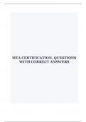 MTA CERTIFICATION, QUESTIONS WITH CORRECT ANSWERS