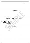  Tutorial Letter 202/1/2024  AUI3702 Semester 1  Department of Auditing