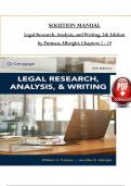 Solution Manual for Legal Research, Analysis, and Writing, 5th Edition by William H. Putman, JDJennifer R. Albright