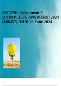 INC3701 Assignment 3 (COMPLETE ANSWERS) 2024 (688457)- DUE 25 June 2024