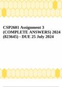 CSP2601 Assignment 3 (COMPLETE ANSWERS) 2024 (823645) - DUE 25 July 2024