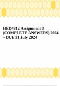 HED4812 Assignment 3 (COMPLETE ANSWERS) 2024 – DUE 31 July 2024