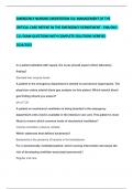 EMERGENCY NURSING ORIENTATION 3.0: MANAGEMENT OF THE CRITICAL CARE PATIENT IN THE EMERGENCY DEPARTMENT - ENA-ENO-C11 EXAM QUESTIONS WITH COMPLETE SOLUTIONS VERIFIED 2024/2025