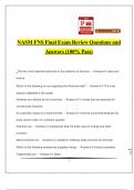 NASM FNS Final Exam Review Questions and Answers (100% Pass)