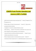 CBSPD Exam Practice Questions and Answers (100% Verified)