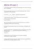 ASU Bio 181 Exam 1 Questions And Answers With Verified Solutions