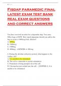 Fisdap paramedic final latest exam test bank real exam questions and correct answers