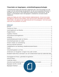 Alle belangrijke theorieën  en begrippen voor ontwikkelingspsychologie 