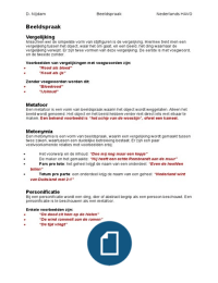 Overzicht Beeldspraak Nederlands (4-5 HAVO)