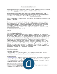 Economics chapter 1 & 2 summary