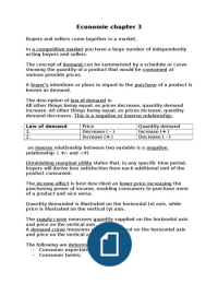 Principes of Economics chapter 3 summary