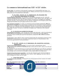 Fiche: le commerce international aux XIXe et XXe siècles