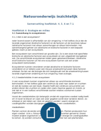 Natuuronderwijs inzichtelijk Hoofdstuk: 4, 5, 6 en 7.1 (kennistoets niveau 2: natuur en techniek)