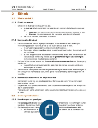 VWO filosofie samenvatting Durf te Denken hoofdstuk 2, 3, 4 (voor SCHOOLEXAMEN en/of EINDEXAMEN)