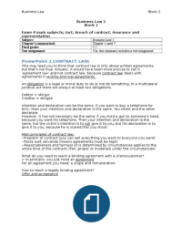 Business Law 2 Summary - IBMS Year 1 - includes test assignment