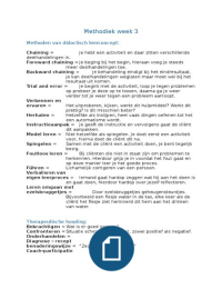 Methodiek week 3 - Didactisch leerconcept, therapeutische houding en doelenhiërarchie