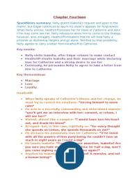 Wuthering Heights- Chapter 14 Revision Notes