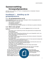 Samenvatting: Groepsdynamica - Johnson & Johnson