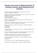 Practice test exam for Massachusetts 1C  Hoisting License Latest Questions and  Answers