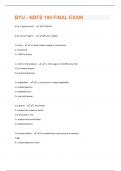 BYU NDFS 100 FINAL EXAM QUESTIONS WITH COMPLETE SOLUTION GRADED A+