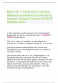 PSYC 387 // PSYC 387 Final Prep  Athabasca University Questions &  Answers Already Passed!! LATEST  UPDATE 2024