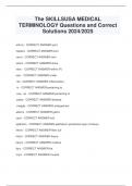 The SKILLSUSA MEDICAL  TERMINOLOGY Questions and Correct  Solutions 2024/2025