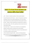 MSSC CLA Exam Terms Questions and Answers (100% Pass) Verified