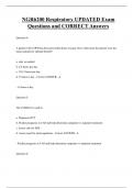 NGR6200 Respiratory UPDATED Exam  Questions and CORRECT Answers