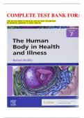 COMPLETE TEST BANK FOR:  THE HUMAN BODY IN HEALTH AND ILLNESS 7TH EDITION BY BARBARA HERLIHY LATEST UPDATE. 